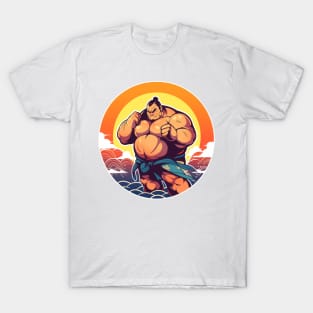 Sumo fighter at the beach T-Shirt